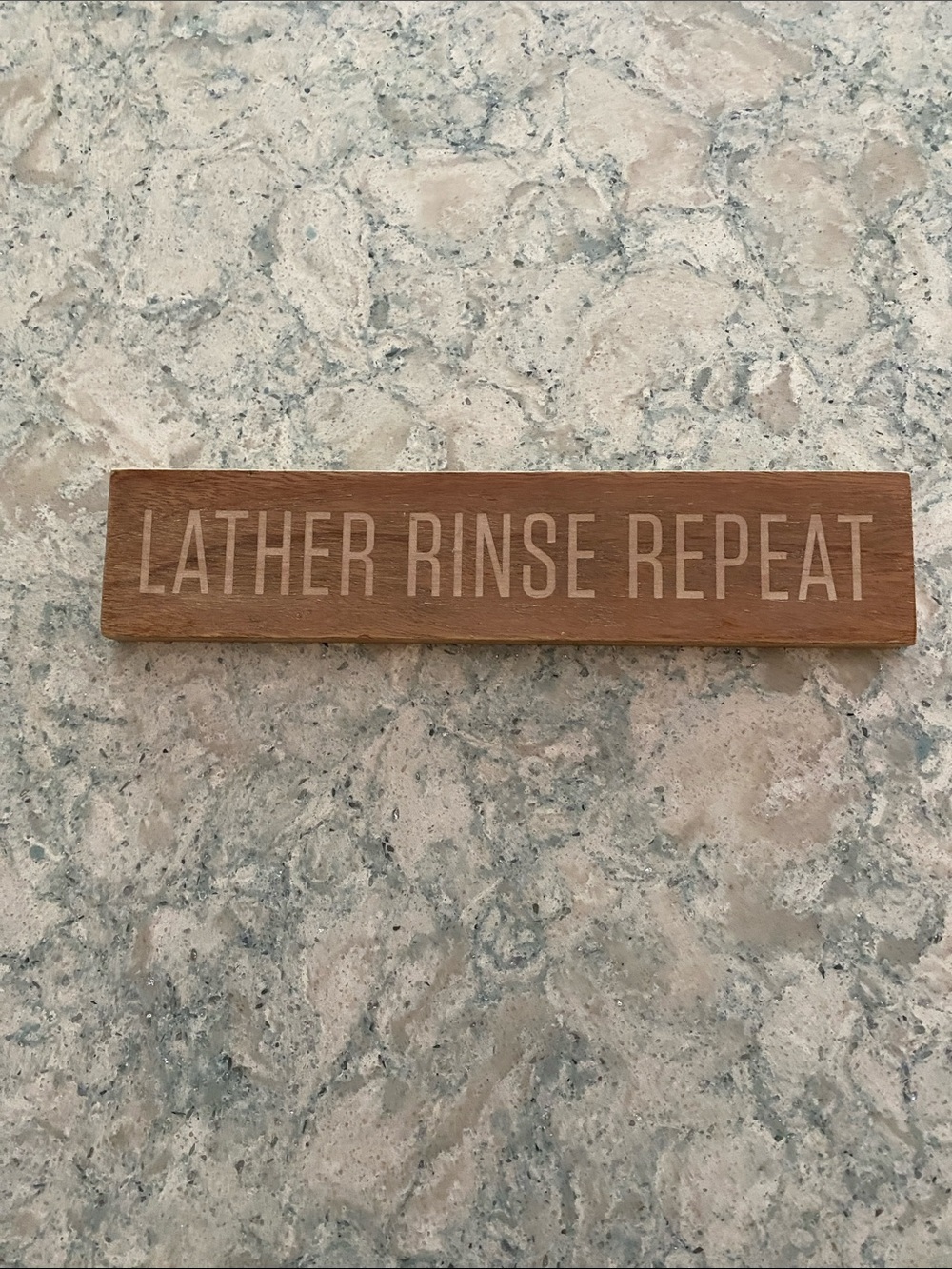Hearth & Hand Lather Rinse Repeat Wood Wall Sign - Natural Wood Finish